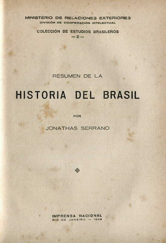 Capa do Livro Resumen de La Historia Del Brasil