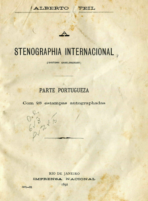 Capa do Livro A Stenographia Internacional