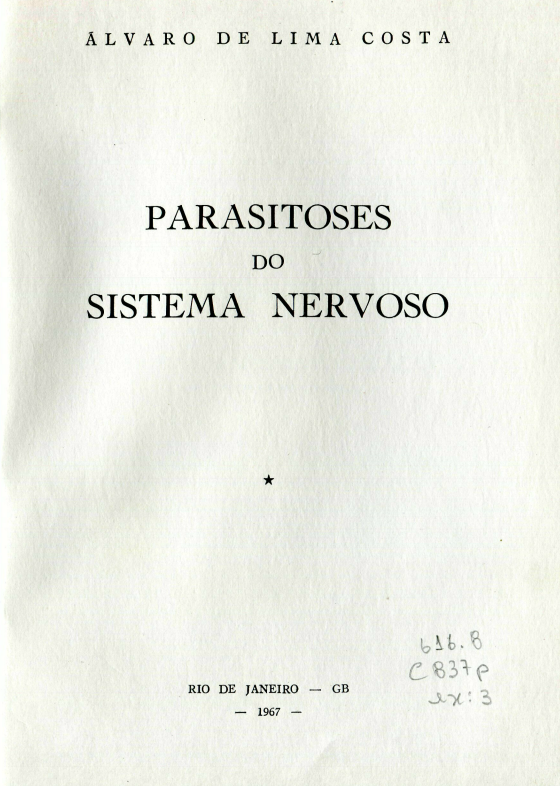Capa do Livro Parasitoses do Sistema Nervoso