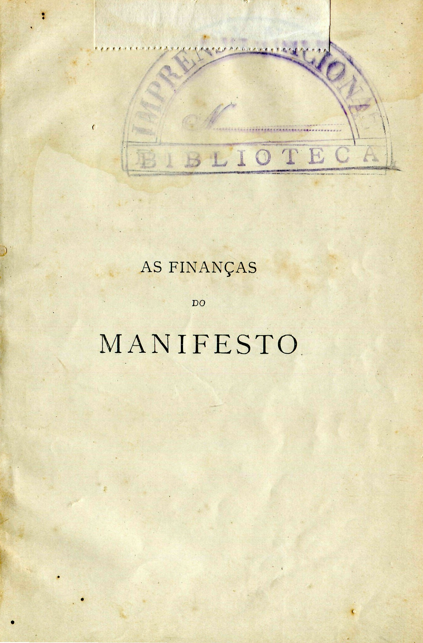 Capa do Livro As Finanças do Manifesto