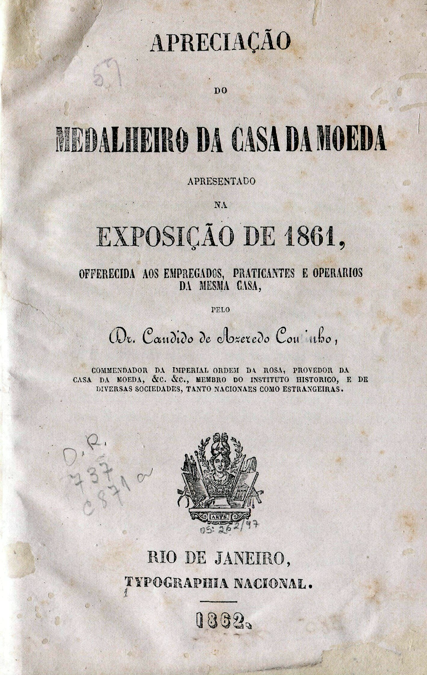 Capa do Livro Apreciação do Medalheiro da Casa da Moeda do Brasil
