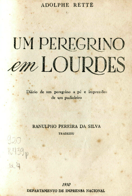 Capa do Livro Um Peregrino Em Lourdes