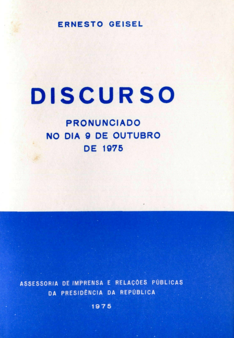 Capa do Livro Discursos - Ernesto Geisel