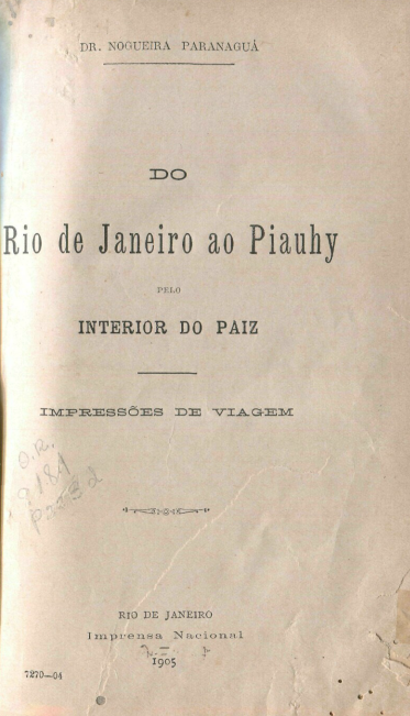Capa do Livro Do Rio de Janeiro ao Piauhy