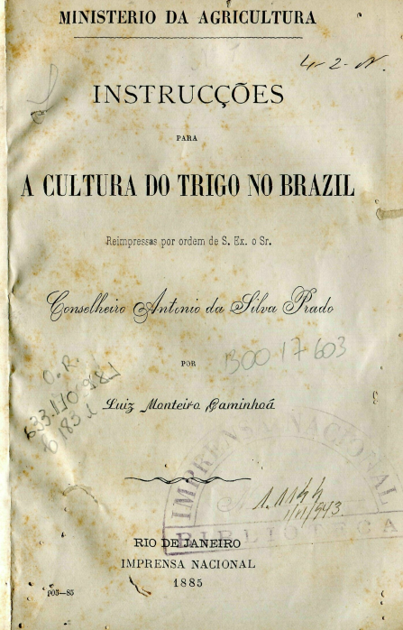 Capa do Livro Instrucções para a Cultura do Trigo no Brazil