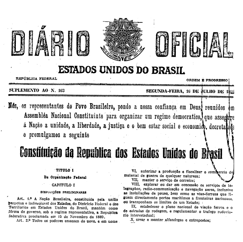 Constituição da Republica dos Estados Unidos do Brasil de 1934.