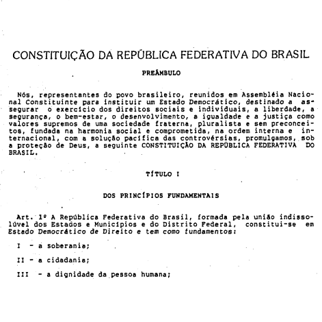 Constituição da República Federativa do Brasil de 1988.