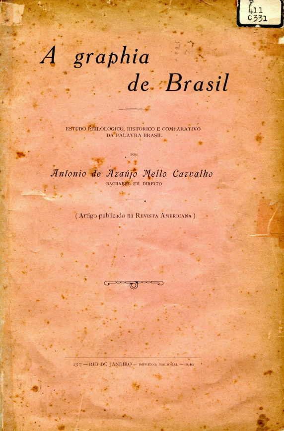 Capa do Livro A Graphia de Brasil