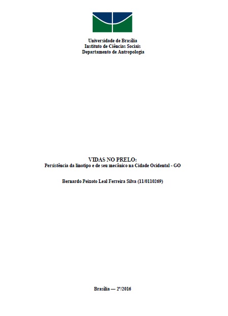 Capa do Livro VIDAS NO PRELO: Persistência da linotipo e de seu mecânico na Cidade Ocidental - GO