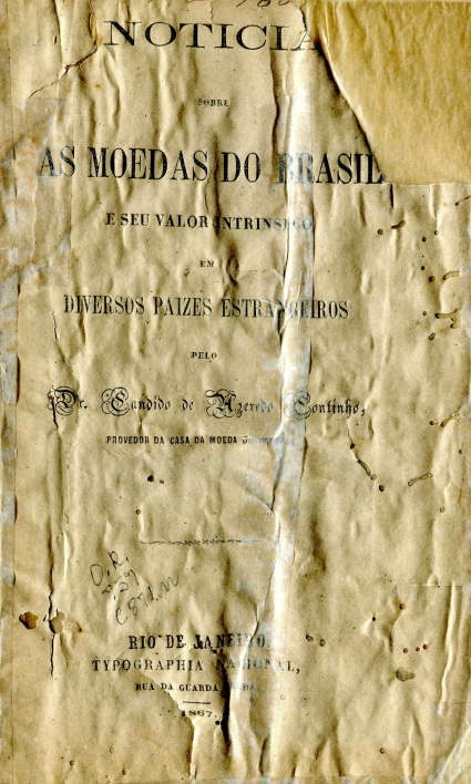 Capa do Livro Noticias Sobre as Moedas do Brasil