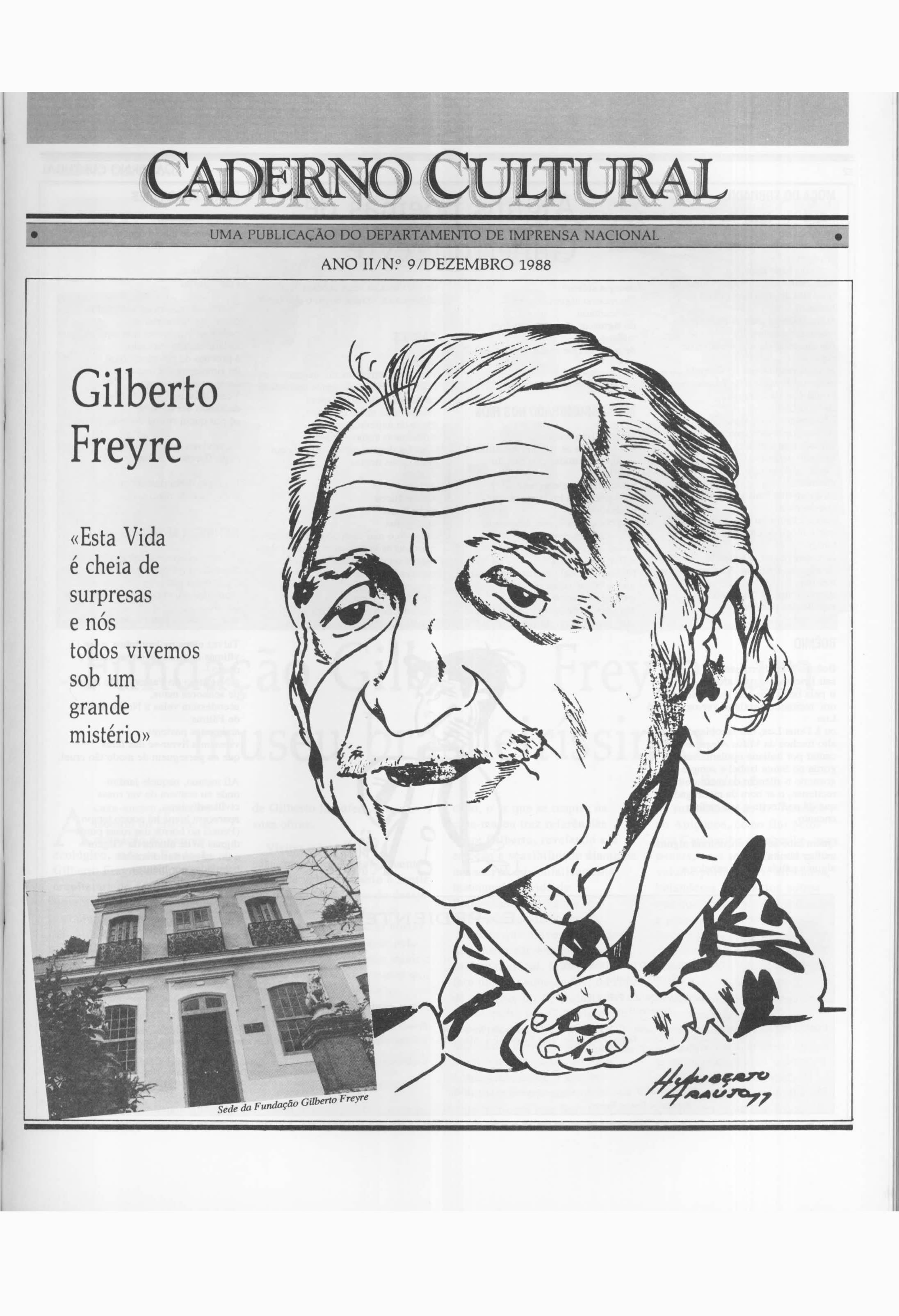 Capa do Livro Caderno Cultural - Ano II - nº 9 -1988