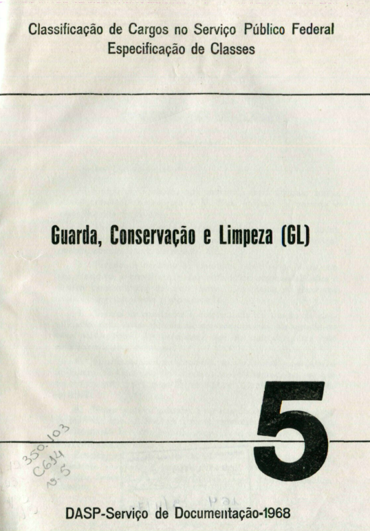 Capa do Livro Guarda, Conservação e Limpeza (GL)