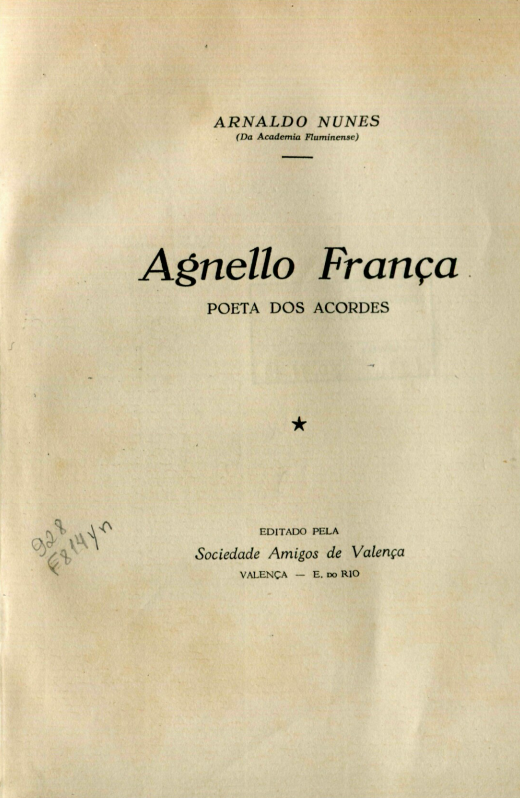 Capa do Livro Agnello França - Poeta dos Acordes