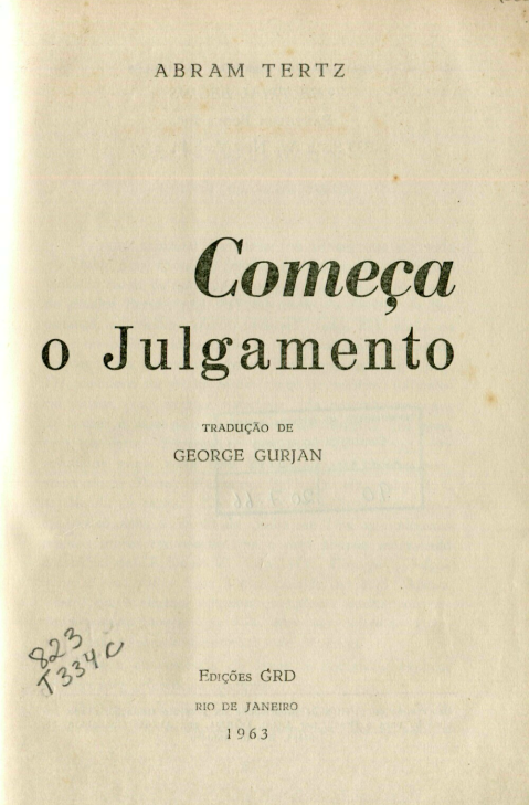 Capa do Livro Começa o Julgamento - Tradução George Gurjan