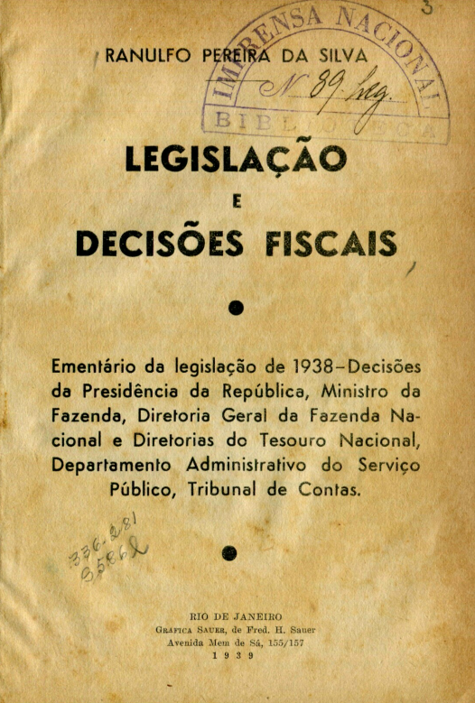 Capa do Livro Legislação e Decisões Fiscais