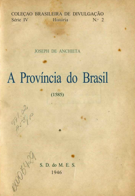 Capa do Livro A Província do Brasil (1585)