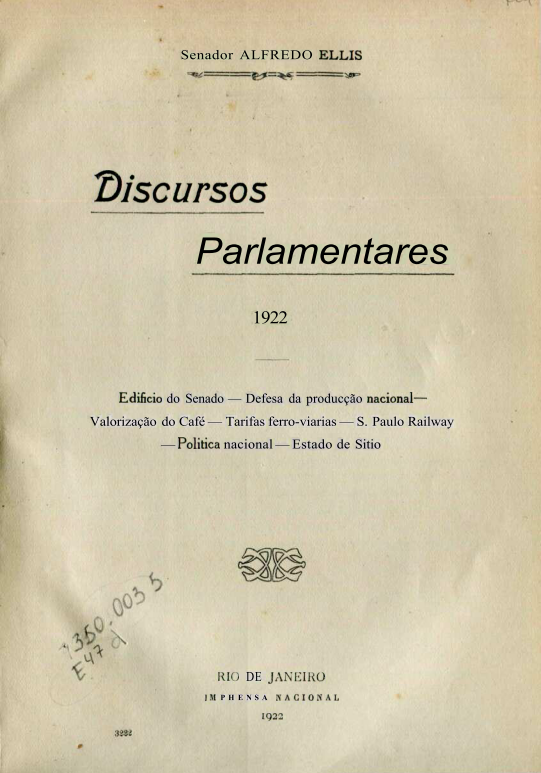Capa do Livro Discursos Parlamentares