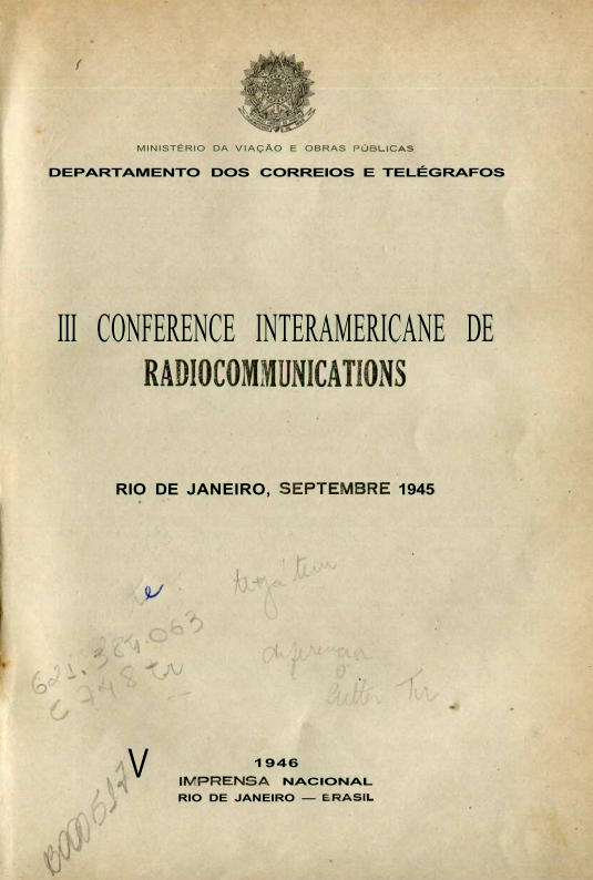 Capa do Livro III Conference Interamericane de Radiocommunications