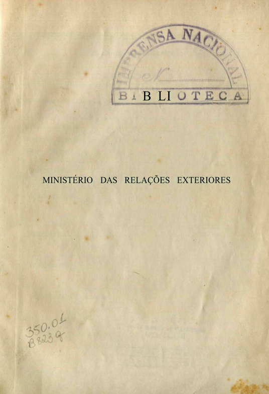 Capa do Livro Ministério das Relações Exteriores- Quadro Permanente