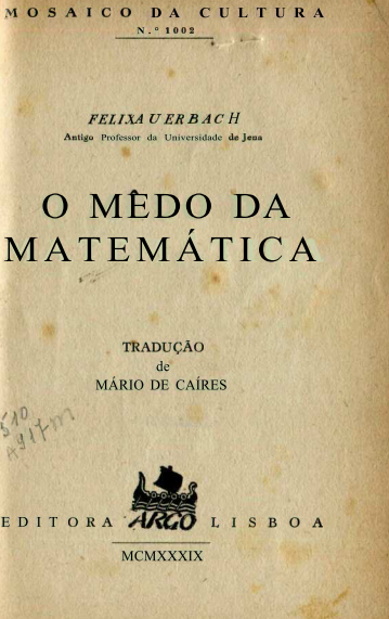 Capa do Livro O Medo da Matemática