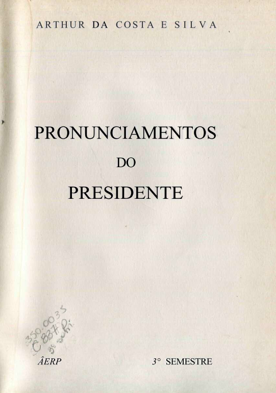 Capa do Livro Pronunciamentos do Presidente