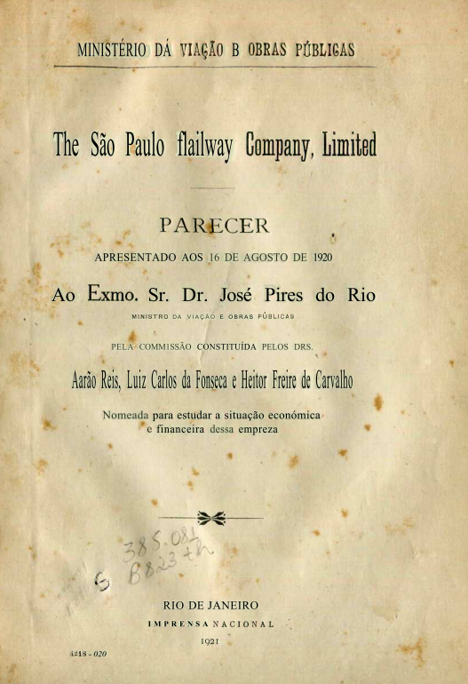 Capa do Livro The São Paulo Railway Company, Limited