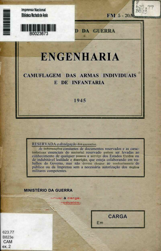 Capa do Livro Engenharia - Camuflagem das Armas Individuais e de Infantaria