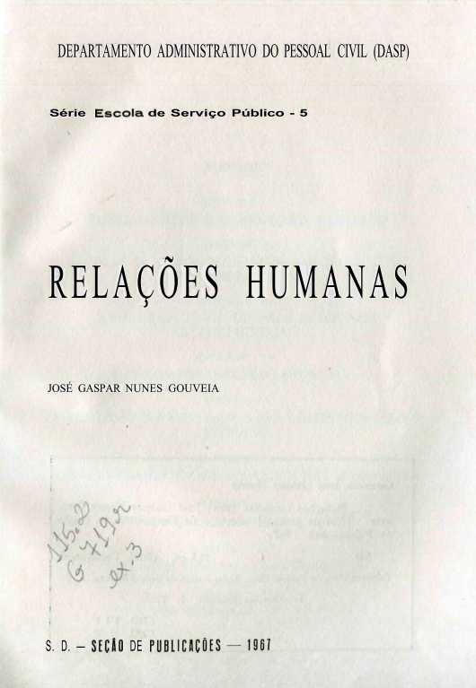 Capa do Livro Relações Humanas