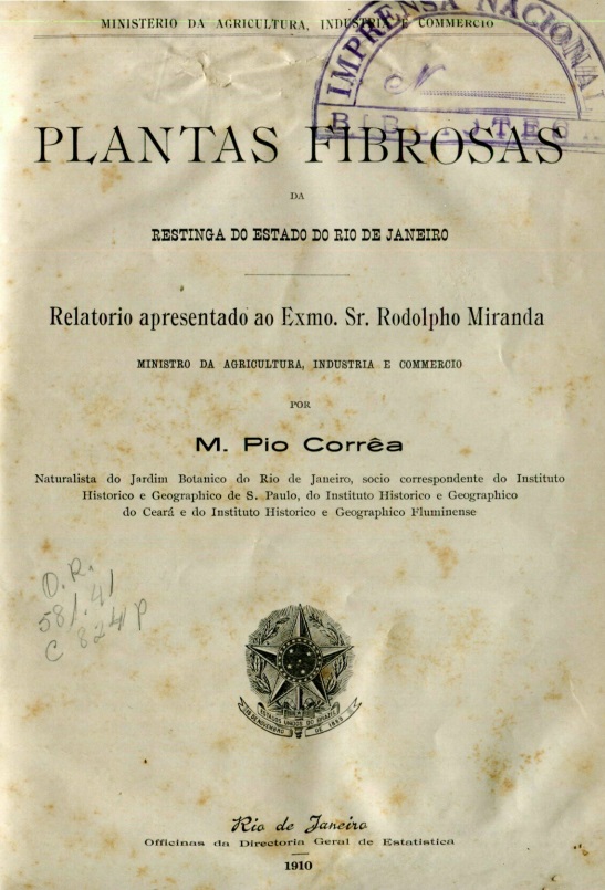 Capa do Livro Plantas Fibrosas da Restinga do Estado do Rio de Janeiro