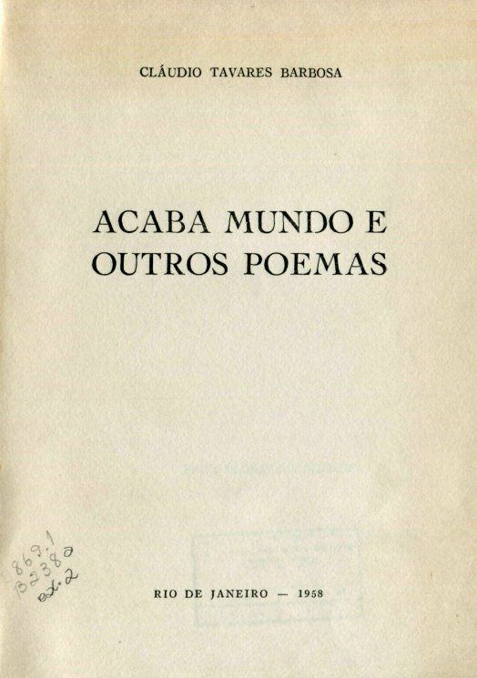 Capa do Livro Acaba Mundo e Outros Poemas