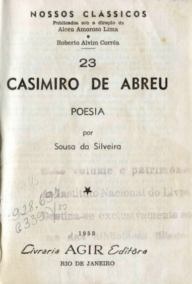 Capa do Livro Casimiro de Abreu - Poesia