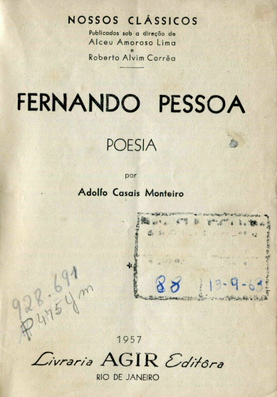 Capa do Livro Fernando Pessoa - Poesia
