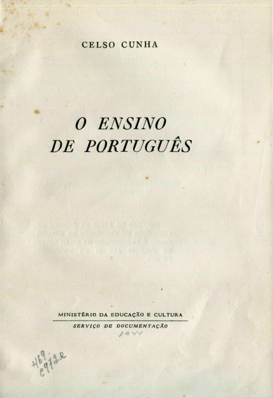 Capa do Livro O Ensino de português